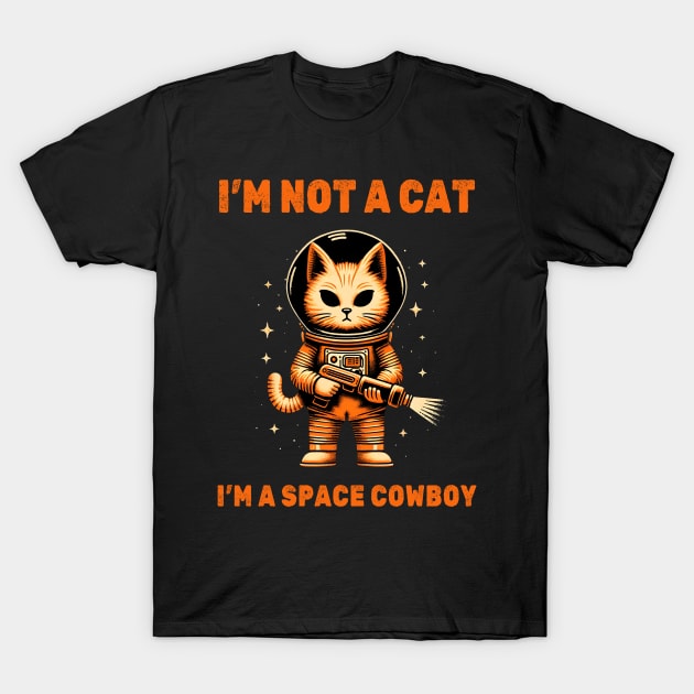 Space Cowboy Cat T-Shirt by Deorbitee